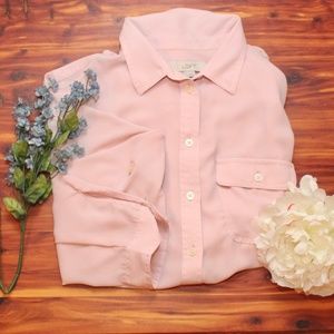 Pink utility blouse, size Large